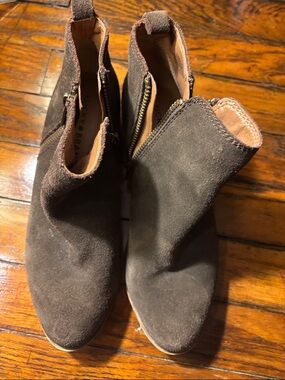 Lucky Brand Brown Suede Ankle Booties